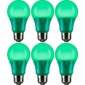 Sunlite® LED A19 Colored Light Bulb E26 Base 3W 130 Lumens Green Pack of 6