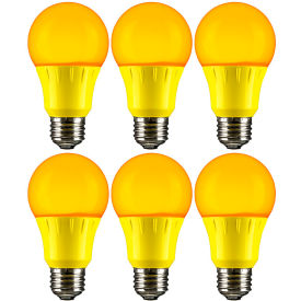 Sunlite® LED A19 Colored Light Bulb E26 Base 3W 70 Lumens Amber Pack of 6