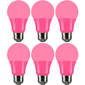 Sunlite® LED A19 Colored Light Bulb E26 Base 3W 140 Lumens Pink Pack of 6