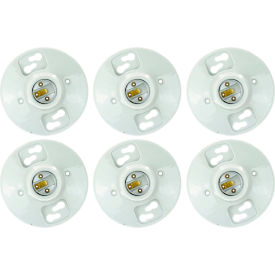 Sunlite® Porcelain Lamp Holder E26 Medium Base White Pack of 6