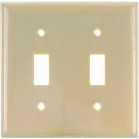 Sunlite® Toggle Switch Plate 2-Gang Ivory Pack of 12