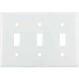 Sunlite® Toggle Switch Plate 3-Gang White Pack of 12