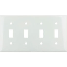 Sunlite® Toggle Switch Plate 4-Gang White Pack of 12