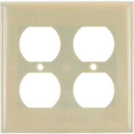 Sunlite® Receptacle Duplex Wall Plate 2-Gang Ivory Pack of 12