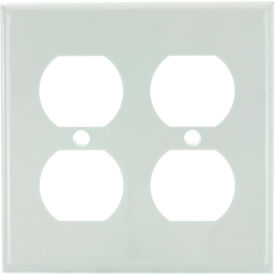 Sunlite® Receptacle Duplex Wall Plate 2-Gang White Pack of 12