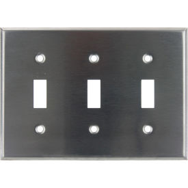 Sunlite® Toggle Switch Plate 3-Gang Silver Pack of 12