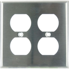 Sunlite® Receptacle Duplex Wall Plate 2-Gang Silver Pack of 12