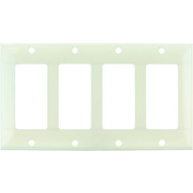 Sunlite® Decorative Switch & Receptacle Cover Plate 4-Gang Almond Pack of 12
