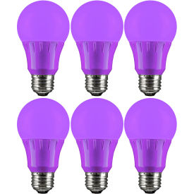 Sunlite® LED A19 Colored Light Bulb E26 Base 3W Purple Pack of 6