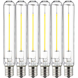 Sunlite® LED T6.5 Filament Light Bulb E17 Base 2W 180 Lumens 2700K Warm White Pack of 6