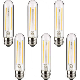 Sunlite® LED T10 Filament Light Bulb E26 Base 2W 160 Lumens 2200K Amber Pack of 6