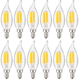 Sunlite® LED CA11 Chandelier Light Bulb E12 Base 5W 600 Lumens 40K Cool White Pack of 12