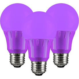 Sunlite® LED A19 Colored Light Bulb E26 Base 3W Purple Pack of 3