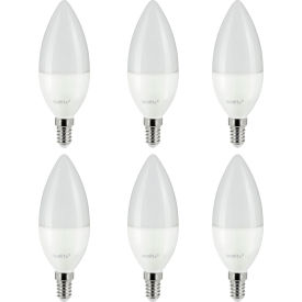 Sunlite® LED B10 Torpedo Frosted Light Bulb E14 Base 5W 470 Lumens 27K Warm White Pk of 6