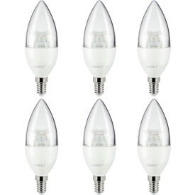 Sunlite® LED B10 Torpedo Clear Light Bulb E14 Base 5W 470 Lumens 27K Warm White Pack of 6