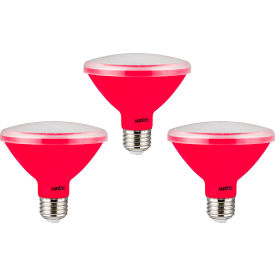 Sunlite® LED PAR30 Short Neck Colored Recessed Light Bulb E26 Base 8W Red Pack of 3