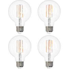 Sunlite® LED G25 Edison Globe Light Bulb E26 Base 8.5W 800 Lumens 27K Soft White Pk of 4