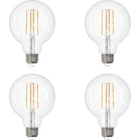 Sunlite® LED Edison Globe Light Bulb 8.5W 2700K 5-5/16""L Clear Pack of 4