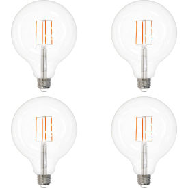 Sunlite® LED Edison Globe Light Bulb 8.5W 2700K 6-11/16""L Clear Pack of 4