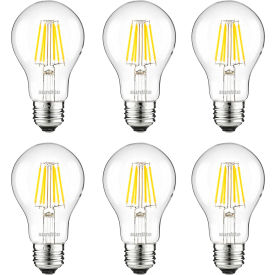 Sunlite® LED A19 Edison Light Bulb E26 Base 5.5W 600 Lumens 3000K Warm White Pack of 6