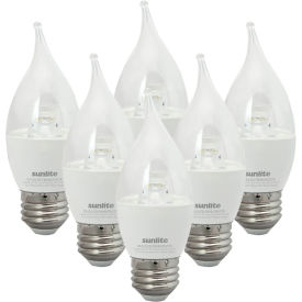 Sunlite® LED CA12 Chandelier Light Bulb E26 Base 7W 500 Lumens 2700K Soft White Pack of 6