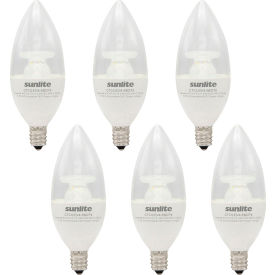 Sunlite® LED B11 CTC Light Bulb E12 Base 4.5W 300 Lumens 2700K Warm White Pack of 6