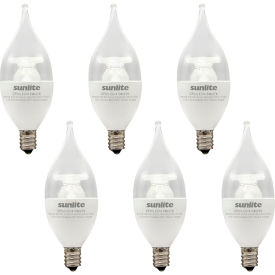 Sunlite® LED CA11 CFC Light Bulb E12 Base 4.5W 300 Lumens 2700K Warm White Pack of 6