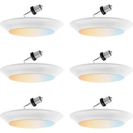 Sunlite® Round Flush Mount Ceiling Light Fixture 10W 620 Lumens 6"" Dia. White Pack of 6