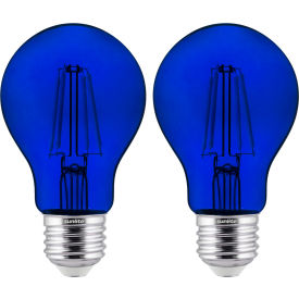 Sunlite® LED A19 Colored Filament Light Bulb E26 Base 4.5W 55 Lumens Blue Pack of 2