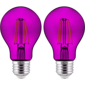 Sunlite® LED A19 Colored Filament Light Bulb E26 Base 4.5W 83 Lumens Purple Pack of 2