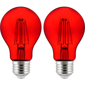 Sunlite® LED A19 Colored Filament Light Bulb E26 Base 4.5W 33 Lumens Red Pack of 2