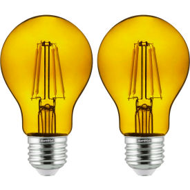 Sunlite® LED A19 Colored Filament Light Bulb E26 Base 4.5W 420 Lumens Yellow Pack of 2