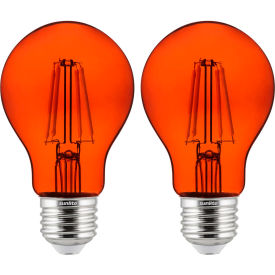 Sunlite® LED A19 Colored Filament Light Bulb E26 Base 4.5W 250 Lumens Orange Pack of 2