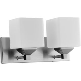 Sunlite® Modern Square Shade Vanity Light Fixture 60W 16""L Brushed Nickel