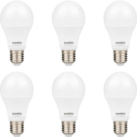 Sunlite® LED A19 Light Bulb E26 Base 9W 800 Lumens 3000K Warm White Pack of 6