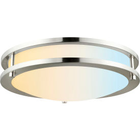 Sunlite® Round Flush Mount Ceiling Light Fixture 21W 1500 Lumens 14"" Dia. Brushed Nickel