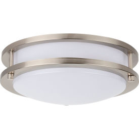 Sunlite® Round Flush Mount Ceiling Light Fixture 15W 1000 Lumens 10"" Dia. Brushed Nickel