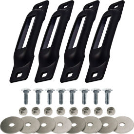 Snap-Loc® E-Track Single Strap Anchor w/ Carriage Bolts Black Pack of 4