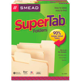 Smead® SuperTab File Folders 1/3 Cut Top Tab Letter Manila 100/Box