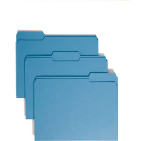 Smead® File Folders 1/3 Cut Top Tab Letter Blue 100/Box