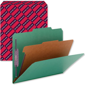 Smead® Pressboard Classification Folders Letter Four-Section Green 10/Box