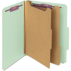 Smead® Pressboard Classification Folders Tab Letter Six-Section Gray-Green 10/Box