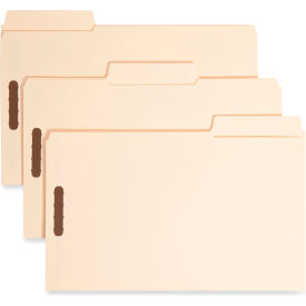 Smead® SuperTab File Folders with Fastener 1/3 Cut 11 Point Legal Manila 50/Box