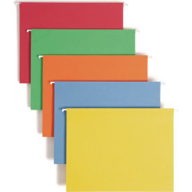 Smead Colored Hanging File Folders with 1/5 Cut Tabs Letter Size Assorted Bright Colors 25/BX