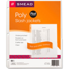 Smead® Slash Pocket Jackets Letter Polypropylene Clear 5/Pack