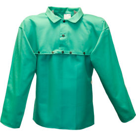 Flame Resistant Cotton Cape Sleeves with Collar, 14"L, M, Green view 2