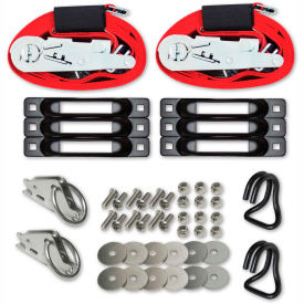 Snap-Loc Cargo Control Systems SLCERBPP Snap-Loc E-Track Single Truck Trailer Tie-Down Anchor Kit W/2" x 16 Ratchet Straps, 6/Pack image.