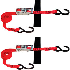 Snap-Loc Cargo Control Systems SLTHS108RR2 Snap-Loc® S-Hook Ratchet Tie-Down Strap, 2500 lb. Capacity, 1" x 8, Pack of 2 image.