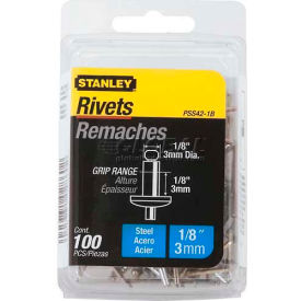 Stanley Tools PSS42-1B Stanley PSS42-1B Steel Rivets 1/8" x 1/8", 100 Pack image.