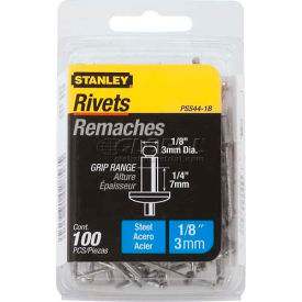 Stanley Tools PSS44-1B Stanley PSS44-1B Steel Rivets 1/8" x 1/4", 100 Pack image.